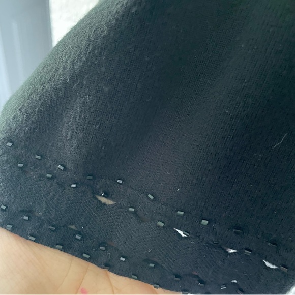 Vintage Bonnie and bill silk blend beaded black sweater - Picture 3 of 7
